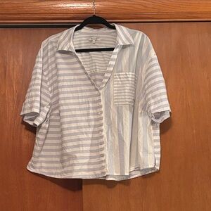 Madewell Y-Neck Button Up Shirt